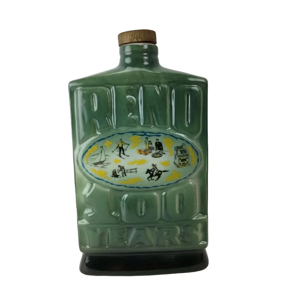 Jim Beam 1968 Reno Nevada 100 Years Biggest Little City Decanter Empty Bottle